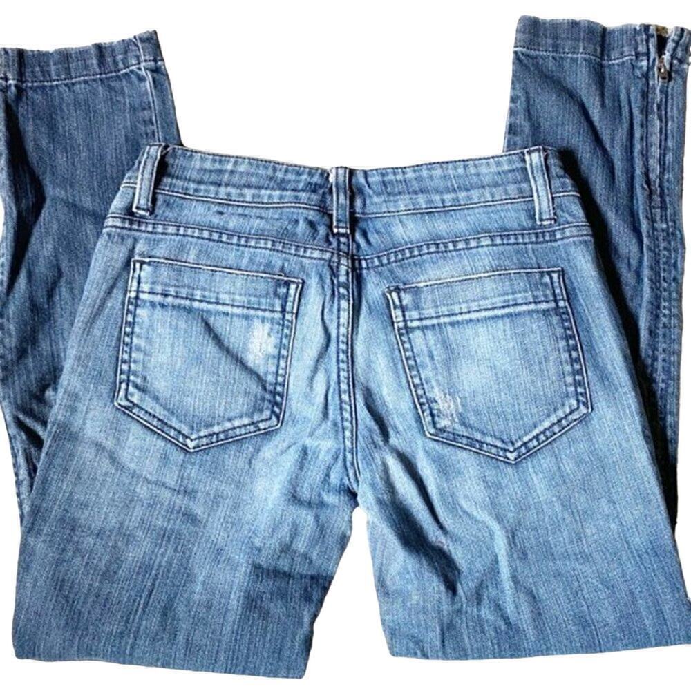 LF Carmar Distressed Cropped Zipper Ankle Jeans Low Rise Size 25 - Picture 5 of 6